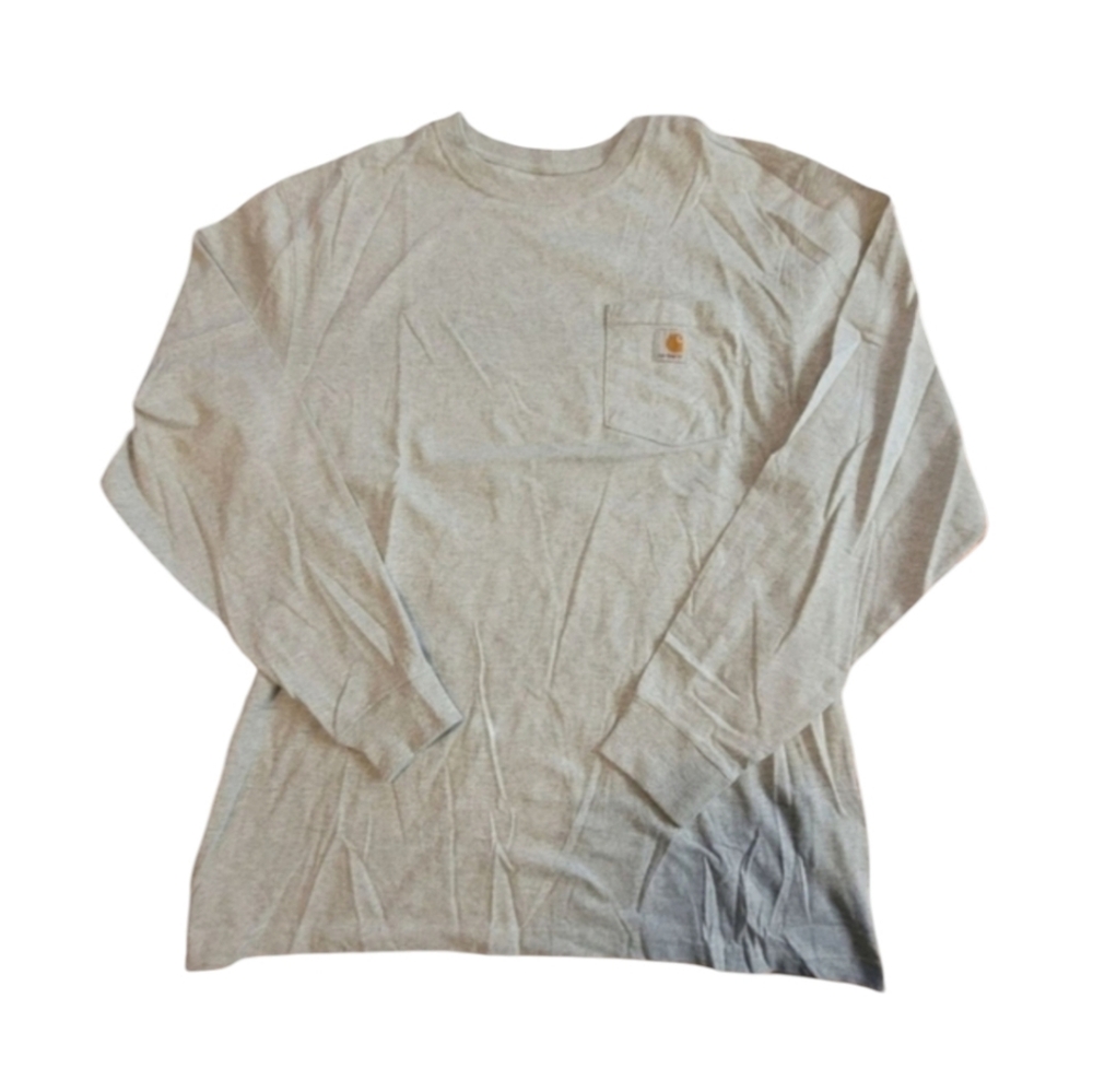 Vintage Carhartt Heather Gray Simple Basic Classic Long Sleeve Tee Size Medium